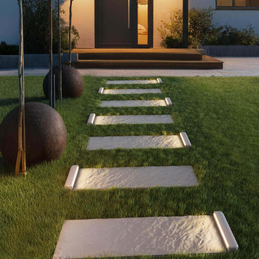 LED Светильник для шаговой плиты STONE Светлая Галька 330х75х98мм