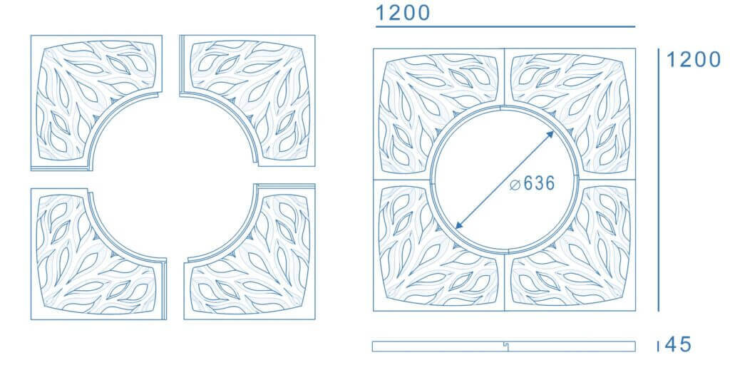 Приствольная решетка для дерева ZKING CRUST 1.2х1.2м Коричневая