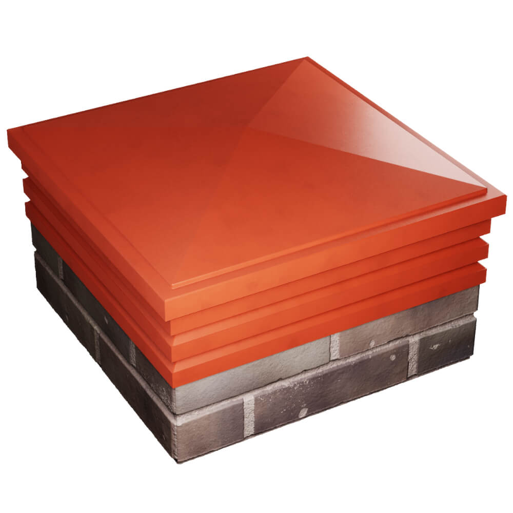 Колпак Zking Бона ХайТек Красный на столб 2х2 кирпича (513х513мм)