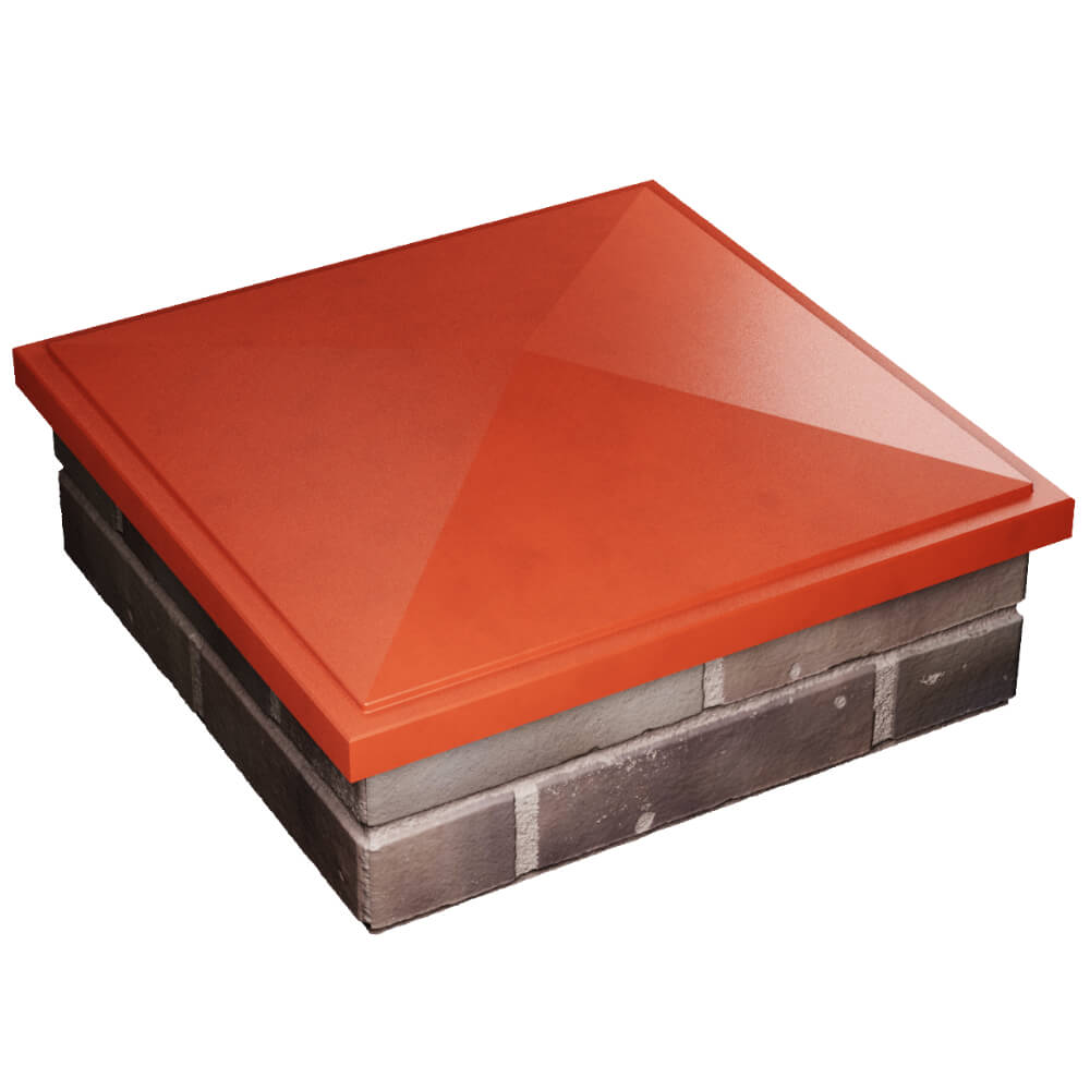 Колпак Zking БонаМоно Красный на столб 2х2 кирпича (515х515, 530х530мм)